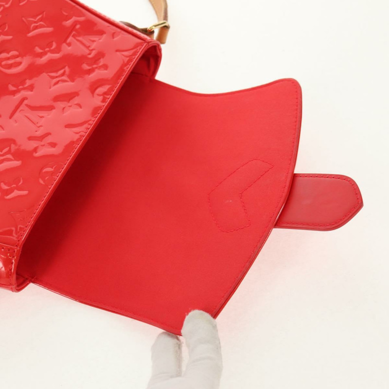 【日本直送】路易威登 Vernis Bell Flower PM 手袋 Rouge Grunadine M91728 LV Auth 159716V-20