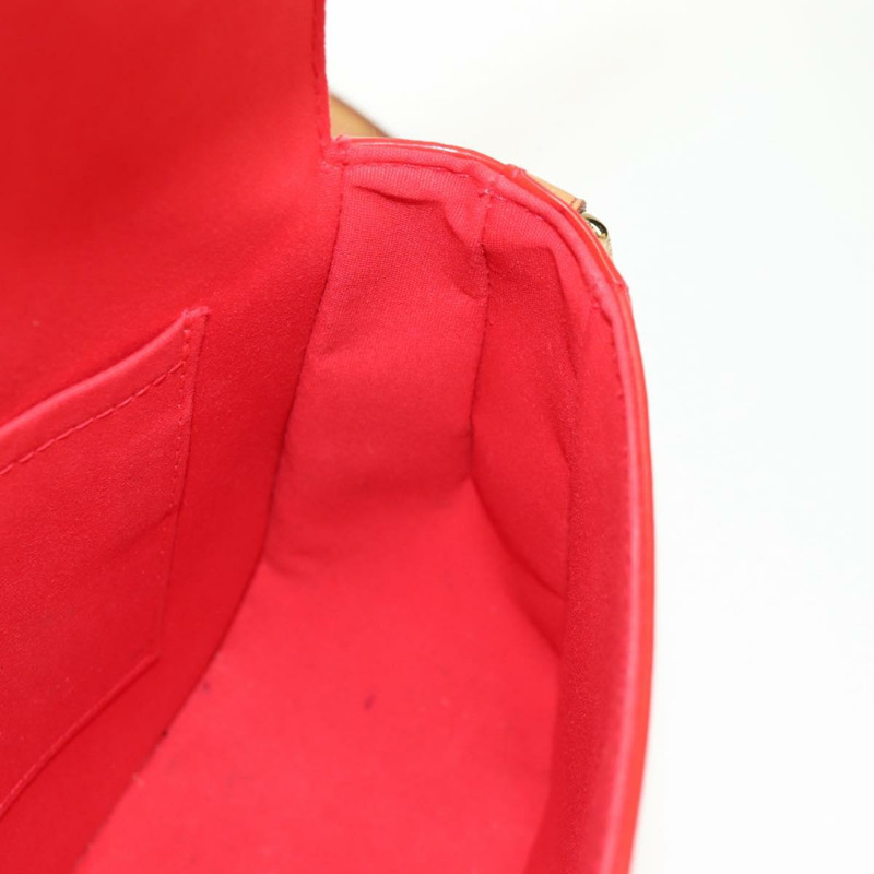 【日本直送】路易威登 Vernis Bell Flower PM 手袋 Rouge Grunadine M91728 LV Auth 159716V-23