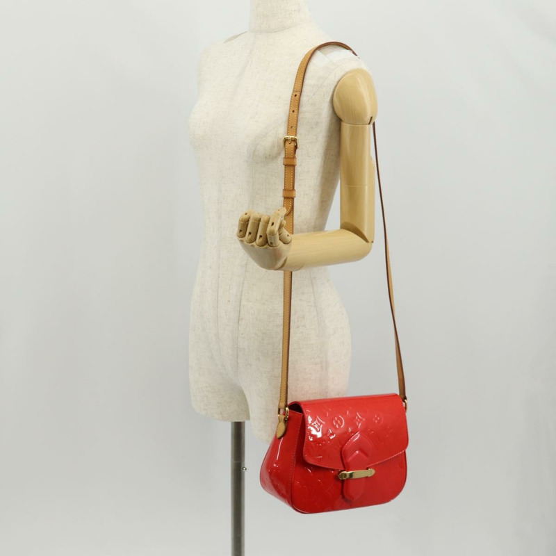 【日本直送】路易威登 Vernis Bell Flower PM 手袋 Rouge Grunadine M91728 LV Auth 159716V-26