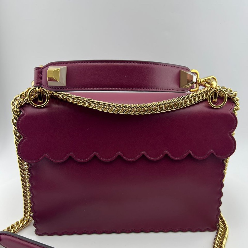 芬迪紅色手提單肩包-7