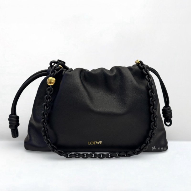 LOEWE包包 Flamenco Purse黑小羊皮束口包-0
