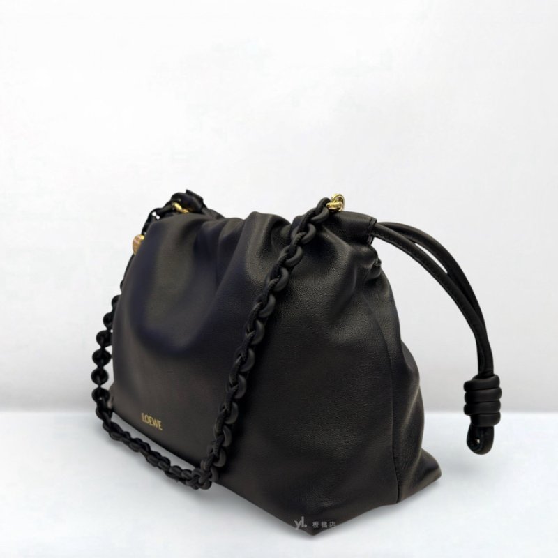 LOEWE包包 Flamenco Purse黑小羊皮束口包-2