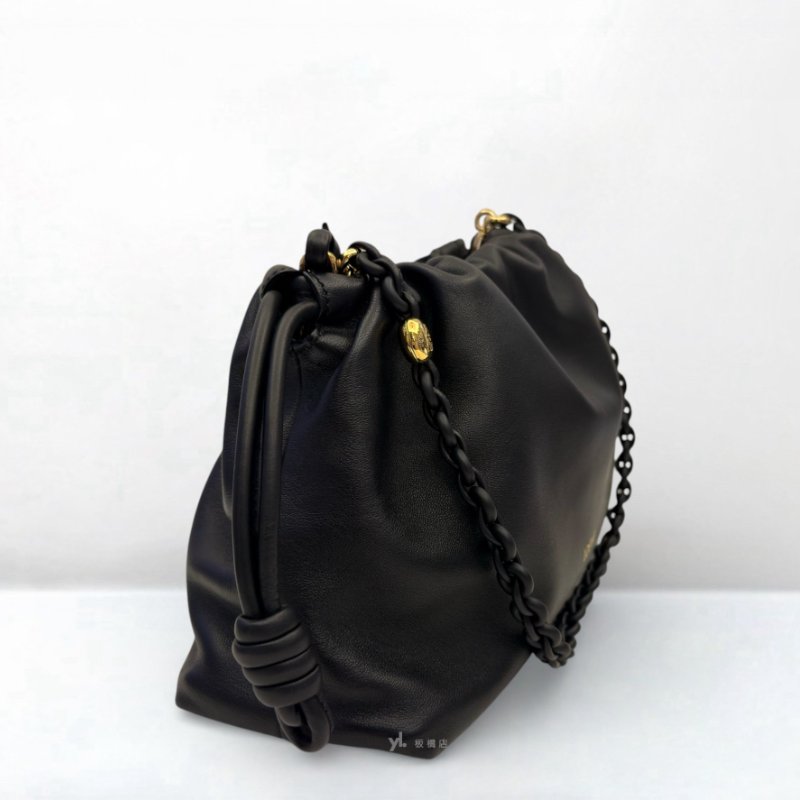 LOEWE包包 Flamenco Purse黑小羊皮束口包-3