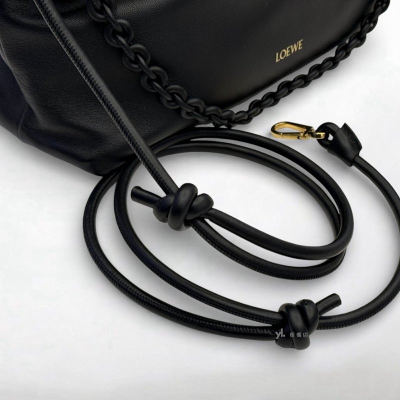 LOEWE包包 Flamenco Purse黑小羊皮束口包-6