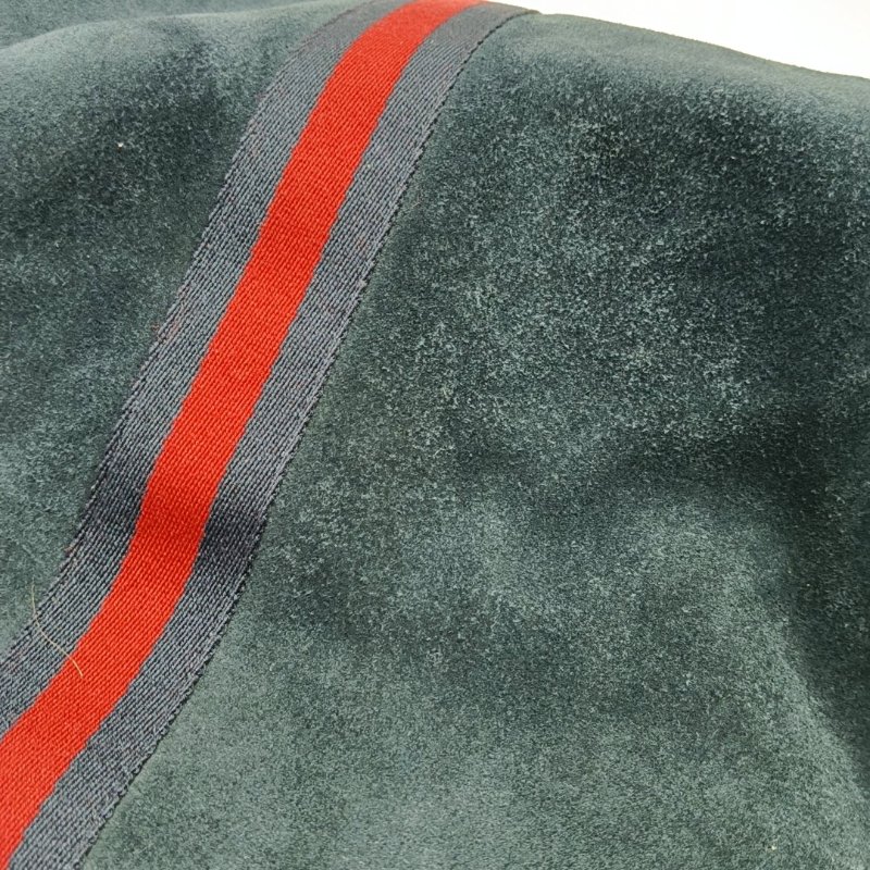 GUCCI Rajah大號深藍色絨面革條紋織帶虎頭單肩包手提包金色五金子袋2條可拆卸肩帶-9