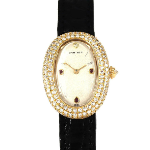 卡地亞 Baignoire 金 3D 1P&3R WB502751 石英錶