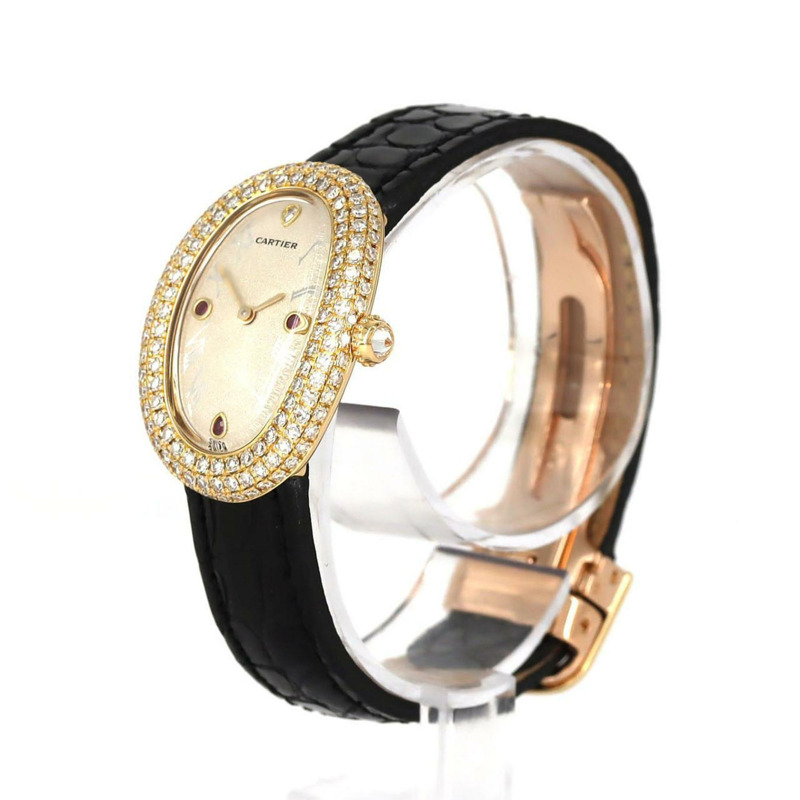 卡地亞 Baignoire 金 3D 1P&3R WB502751 石英錶-1