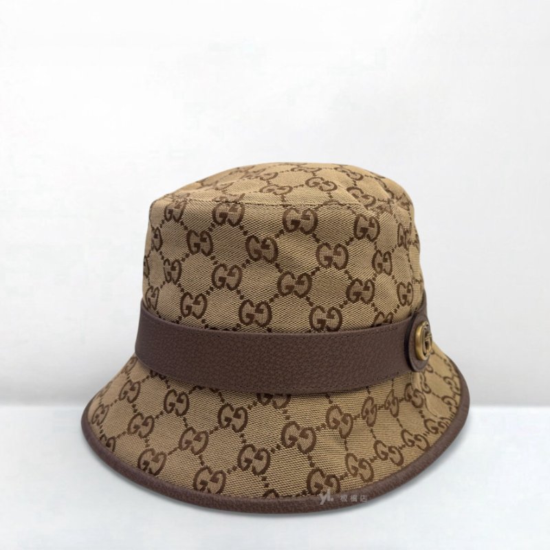 GUCCI帽子 經典雙G LOGO帆布漁夫帽576587-2