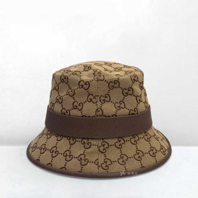 GUCCI帽子 經典雙G LOGO帆布漁夫帽576587-3