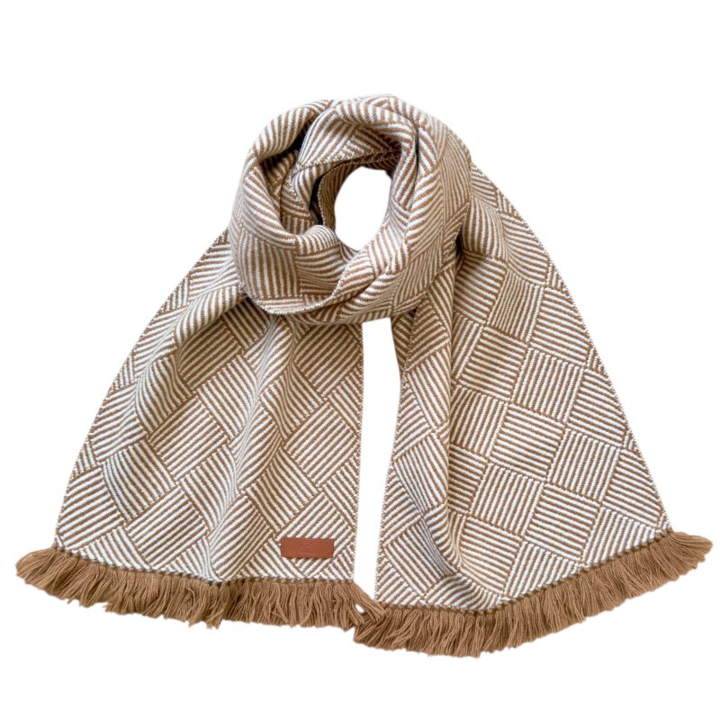 HERMES Tile Weave 純羊絨 圍巾-0