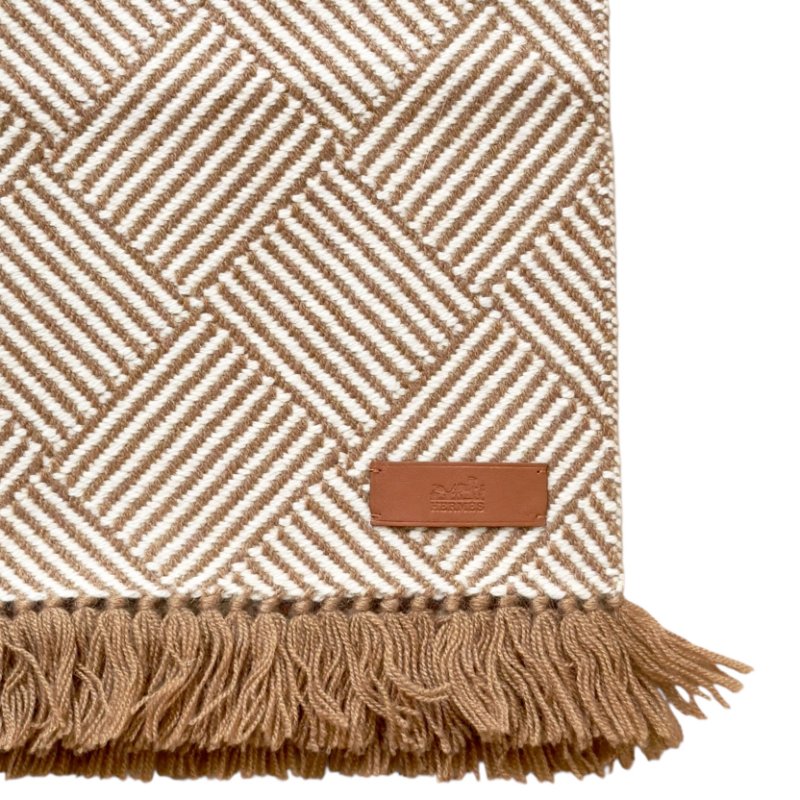 HERMES Tile Weave 純羊絨 圍巾-1