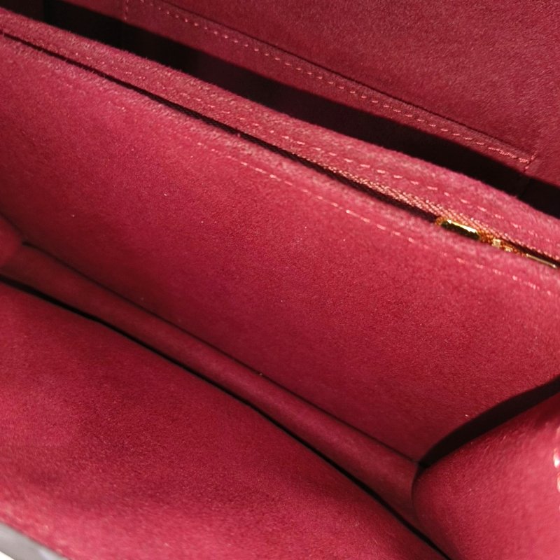 LOUIS VUITTON DAUPHINE中號紅色牛皮達芙妮單肩包斜挎包金色五金2條可拆卸肩帶-6