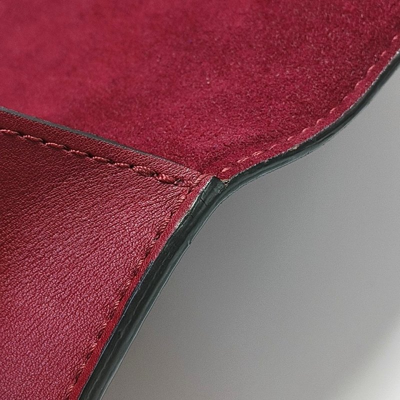 LOUIS VUITTON DAUPHINE中號紅色牛皮達芙妮單肩包斜挎包金色五金2條可拆卸肩帶-11