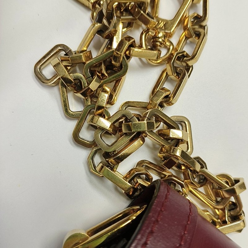 LOUIS VUITTON DAUPHINE中號紅色牛皮達芙妮單肩包斜挎包金色五金2條可拆卸肩帶-17