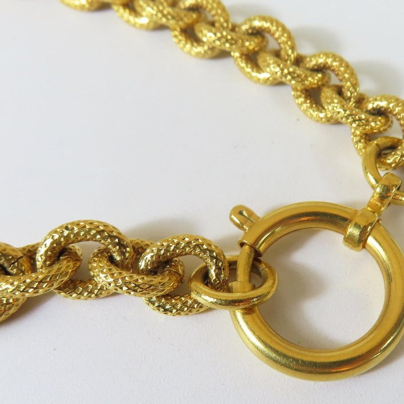 【巴黎站二手名牌專賣店】＊現貨＊CHANEL 香奈兒 真品＊復古鍍金大雙C項鍊-1