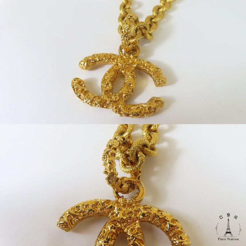 【巴黎站二手名牌專賣店】＊現貨＊CHANEL 香奈兒 真品＊復古鍍金大雙C項鍊-4