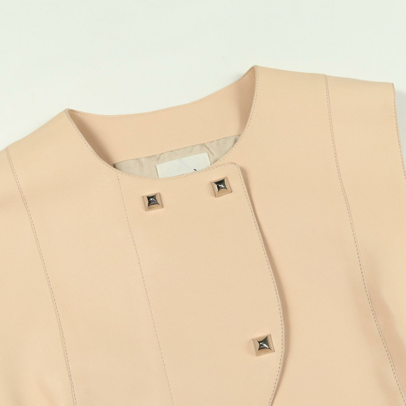 愛馬仕 (HERMES) 粉紅真皮馬甲,二手女款-5