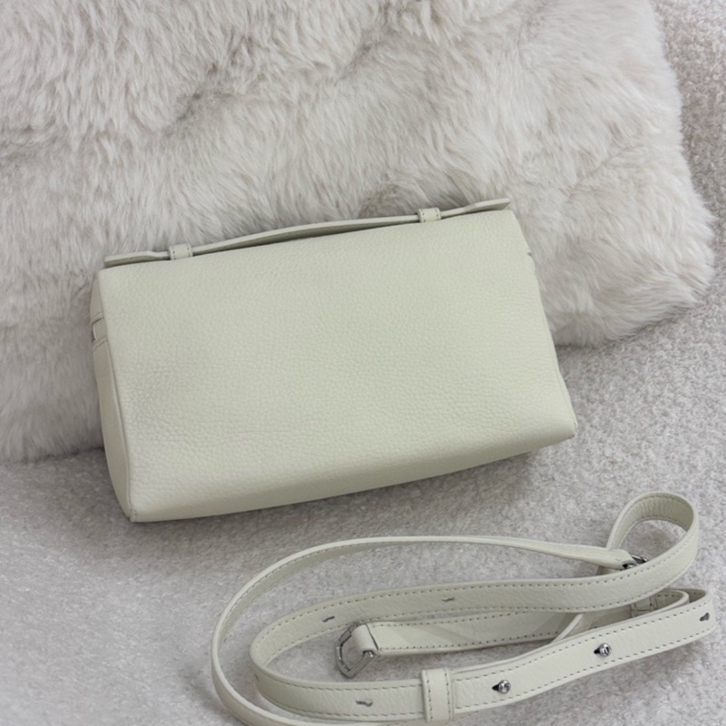 【全🆕】Loro Piana ExtraPocket L19 拉鍊開合粒面小 牛皮 單肩手提包 細語白色-1