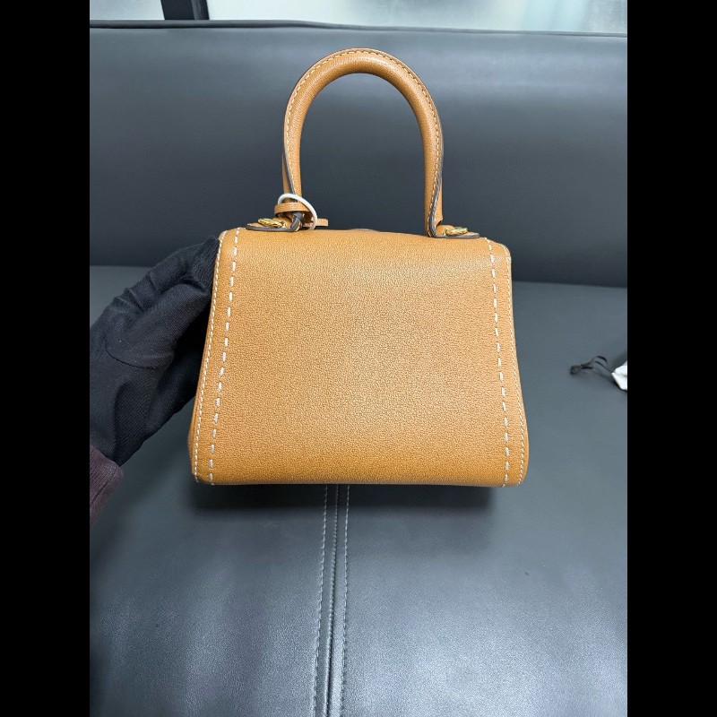 Delvaux brillant mini
焦糖色白色外縫線 手提包-2