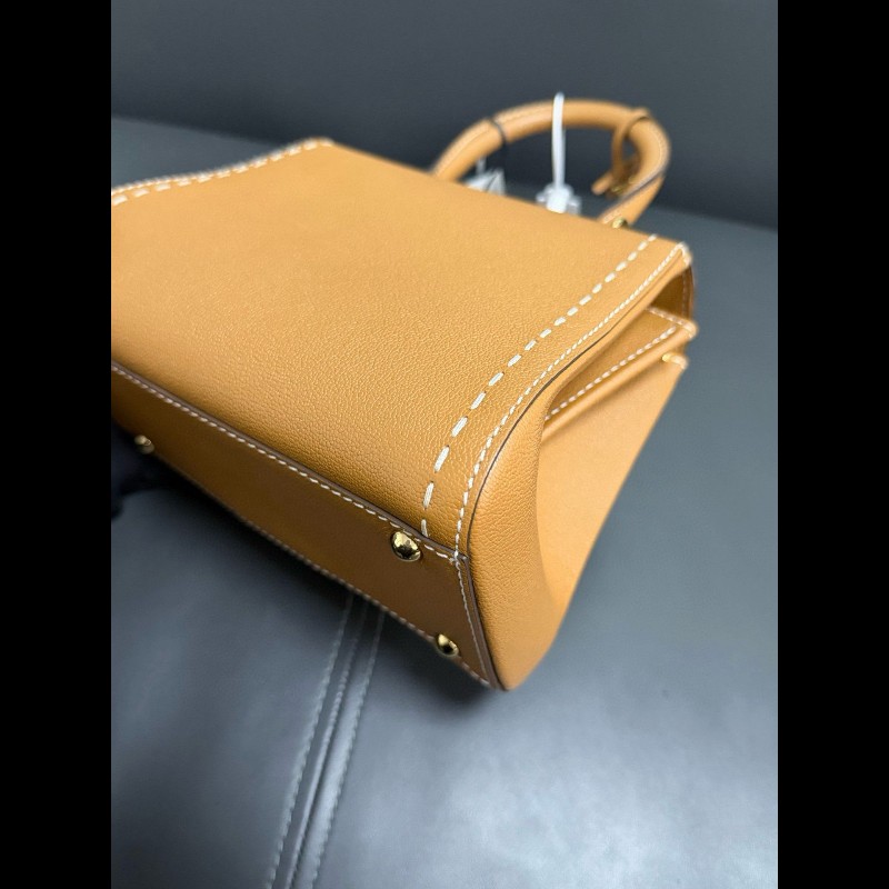 Delvaux brillant mini
焦糖色白色外縫線 手提包-11