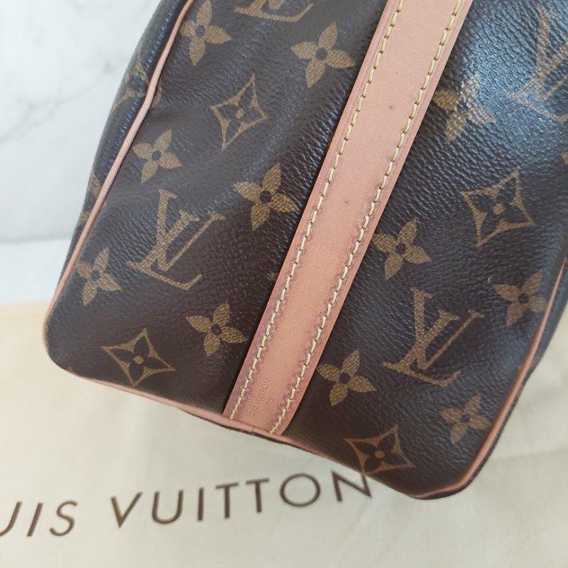 LV 🎀現品拍照🎀speedy25cm (有背帶款) 荖花波士頓包~二手-27