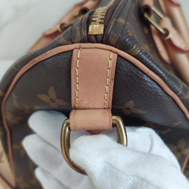 LV 🎀現品拍照🎀speedy25cm (有背帶款) 荖花波士頓包~二手-68