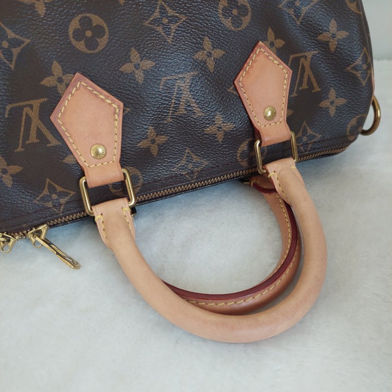LV 🎀現品拍照🎀speedy25cm (有背帶款) 荖花波士頓包~二手-80