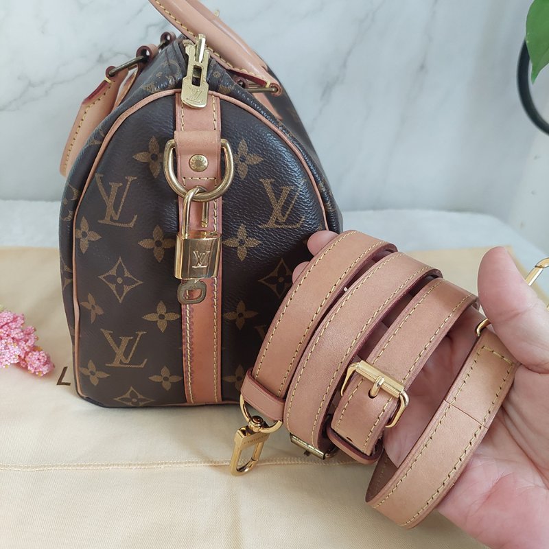 LV 🎀現品拍照🎀speedy25cm (有背帶款) 荖花波士頓包~二手-90