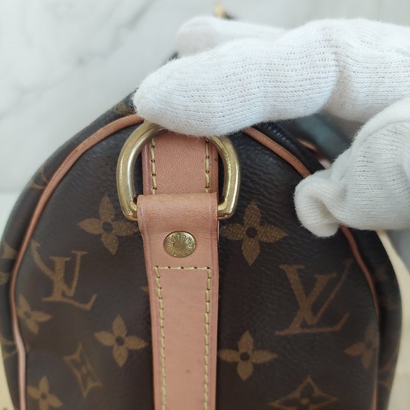 LV 🎀現品拍照🎀speedy25cm (有背帶款) 荖花波士頓包~二手-97