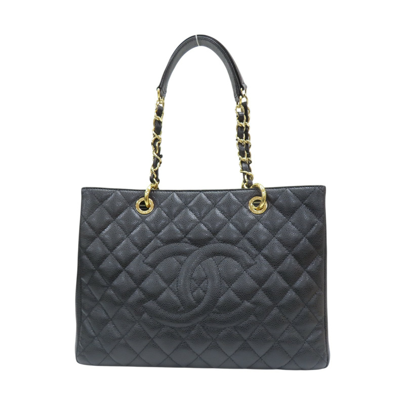 黑色 荔枝紋 牛皮 GST 手提包 A50995 (無卡)【CHANEL 香奈兒】 A50995-0