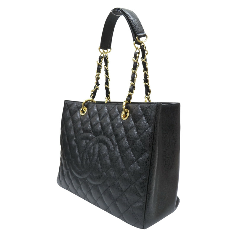 黑色 荔枝紋 牛皮 GST 手提包 A50995 (無卡)【CHANEL 香奈兒】 A50995-2