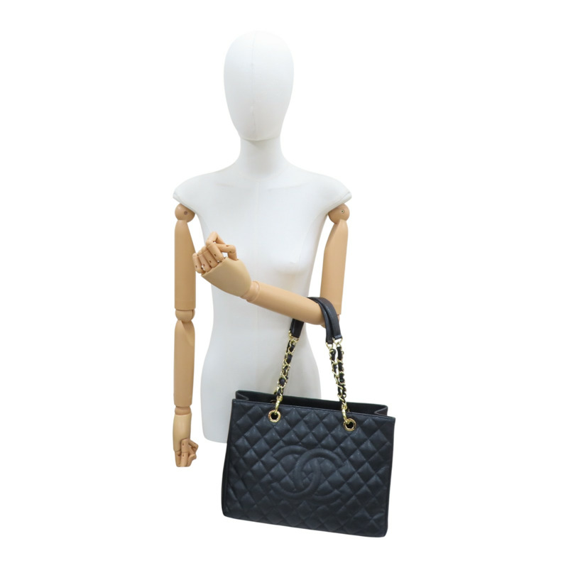 黑色 荔枝紋 牛皮 GST 手提包 A50995 (無卡)【CHANEL 香奈兒】 A50995-12