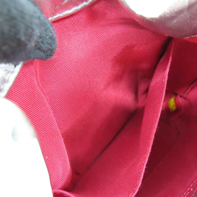 銀色 菱格紋 牛皮 拼接 鏈帶水桶包 肩背包【CHANEL 香奈兒】 A98787-4