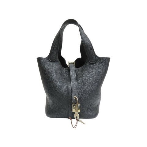 黑色 TC牛皮 Picotin Lock 18 手提包 Y刻 銀扣【HERMES 愛馬仕】