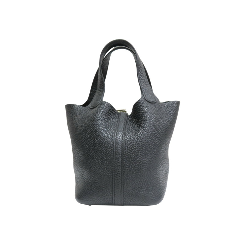 黑色 TC牛皮 Picotin Lock 18 手提包 Y刻 銀扣【HERMES 愛馬仕】-1