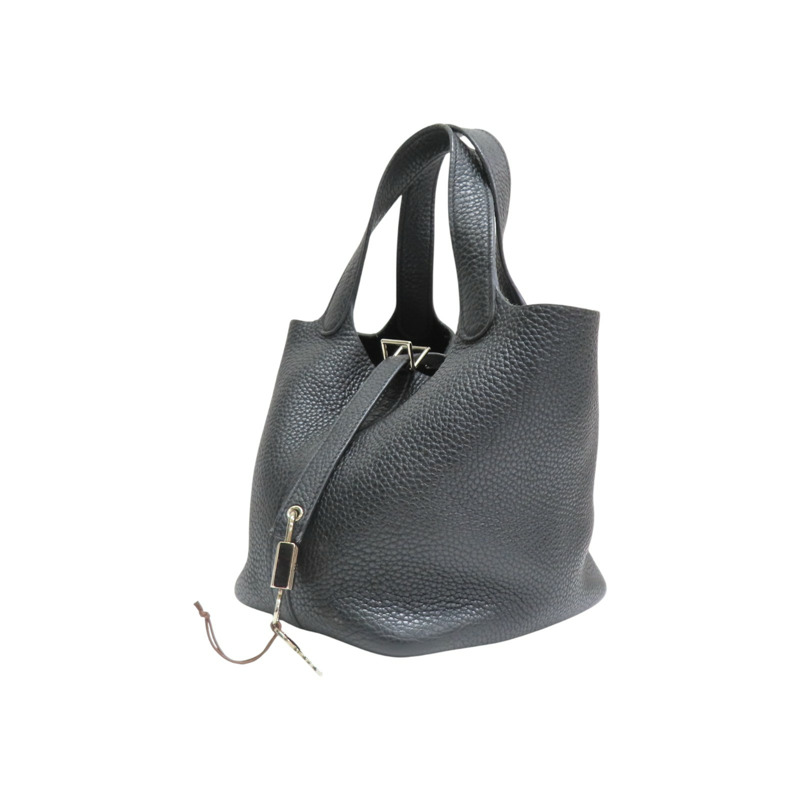 黑色 TC牛皮 Picotin Lock 18 手提包 Y刻 銀扣【HERMES 愛馬仕】-2