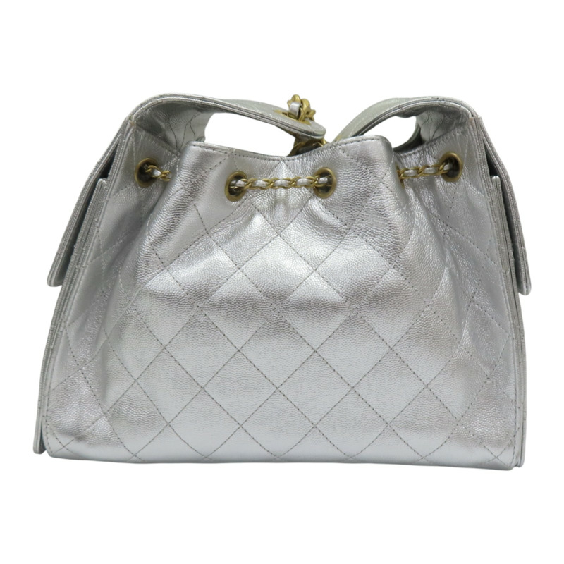 銀色 荔枝紋 牛皮 25 BAG 小型包 肩背包 AS5293【CHANEL 香奈兒】 AS5293-1