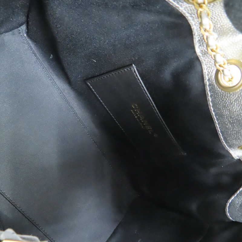 銀色 荔枝紋 牛皮 25 BAG 小型包 肩背包 AS5293【CHANEL 香奈兒】 AS5293-4