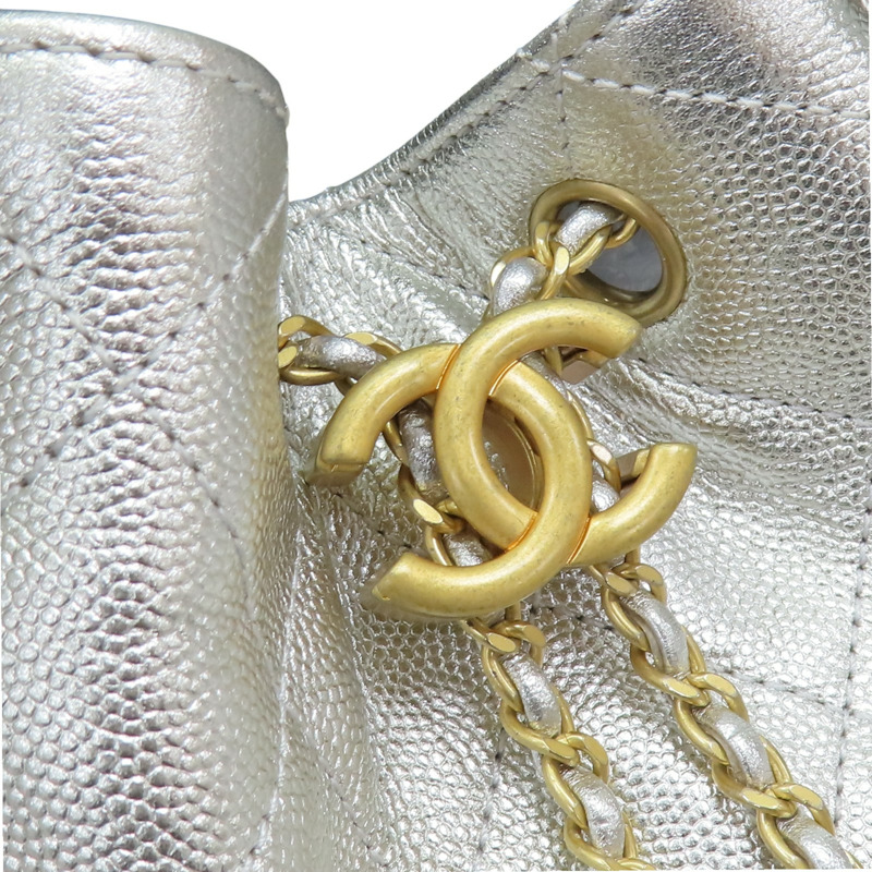 銀色 荔枝紋 牛皮 25 BAG 小型包 肩背包 AS5293【CHANEL 香奈兒】 AS5293-9