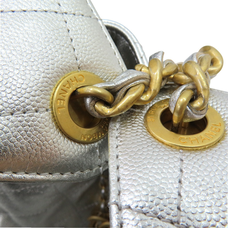 銀色 荔枝紋 牛皮 25 BAG 小型包 肩背包 AS5293【CHANEL 香奈兒】 AS5293-10