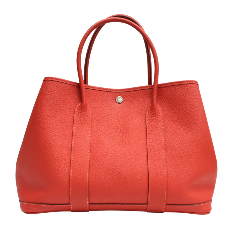 紅色 Negonda牛皮 Garden party 36 手提包 銀扣 R刻【HERMES 愛馬仕】-0
