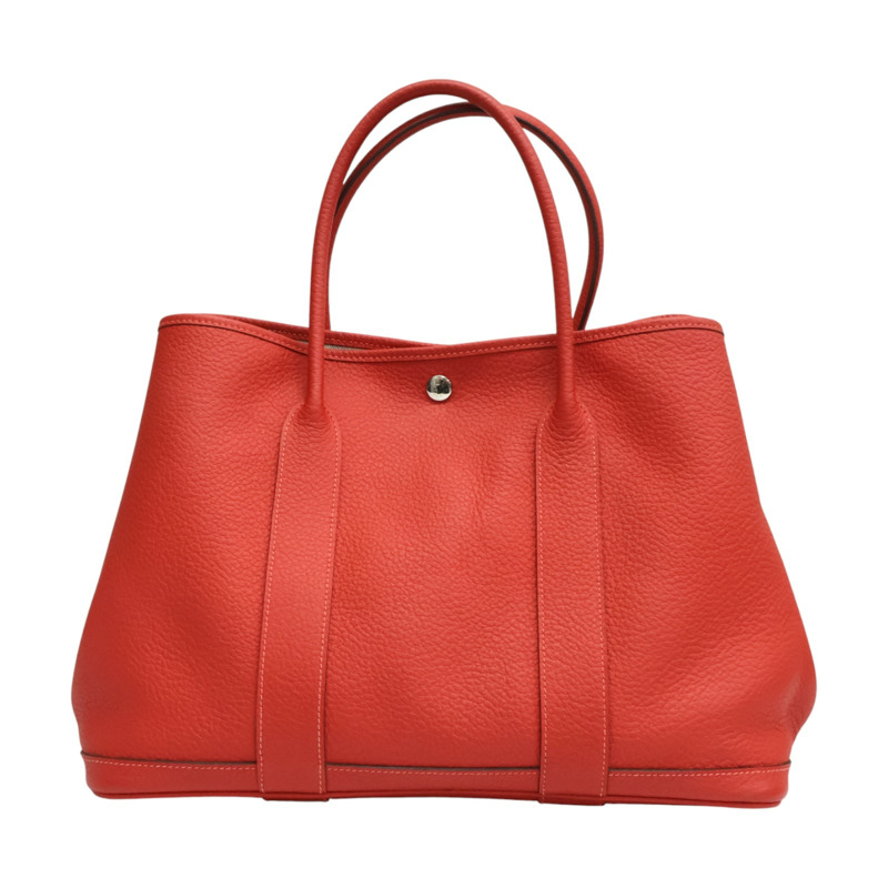 紅色 Negonda牛皮 Garden party 36 手提包 銀扣 R刻【HERMES 愛馬仕】-1