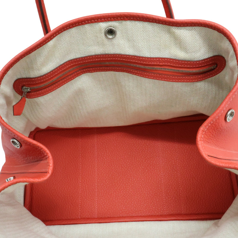 紅色 Negonda牛皮 Garden party 36 手提包 銀扣 R刻【HERMES 愛馬仕】-4