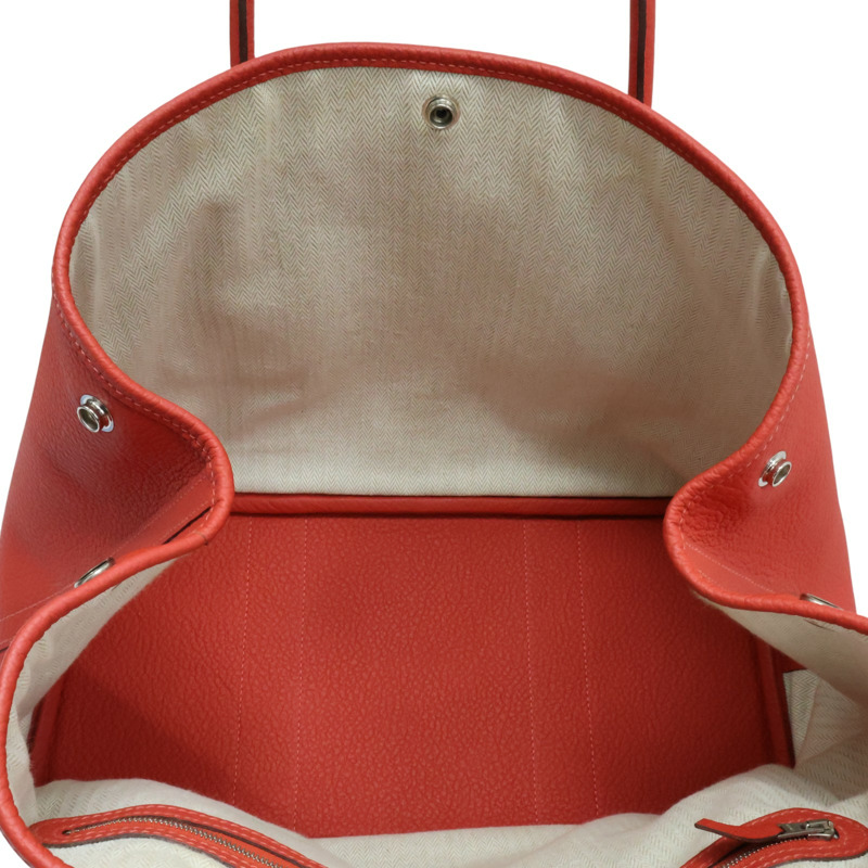 紅色 Negonda牛皮 Garden party 36 手提包 銀扣 R刻【HERMES 愛馬仕】-5