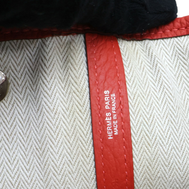 紅色 Negonda牛皮 Garden party 36 手提包 銀扣 R刻【HERMES 愛馬仕】-6