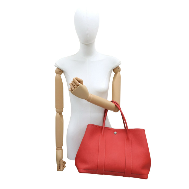 紅色 Negonda牛皮 Garden party 36 手提包 銀扣 R刻【HERMES 愛馬仕】-8