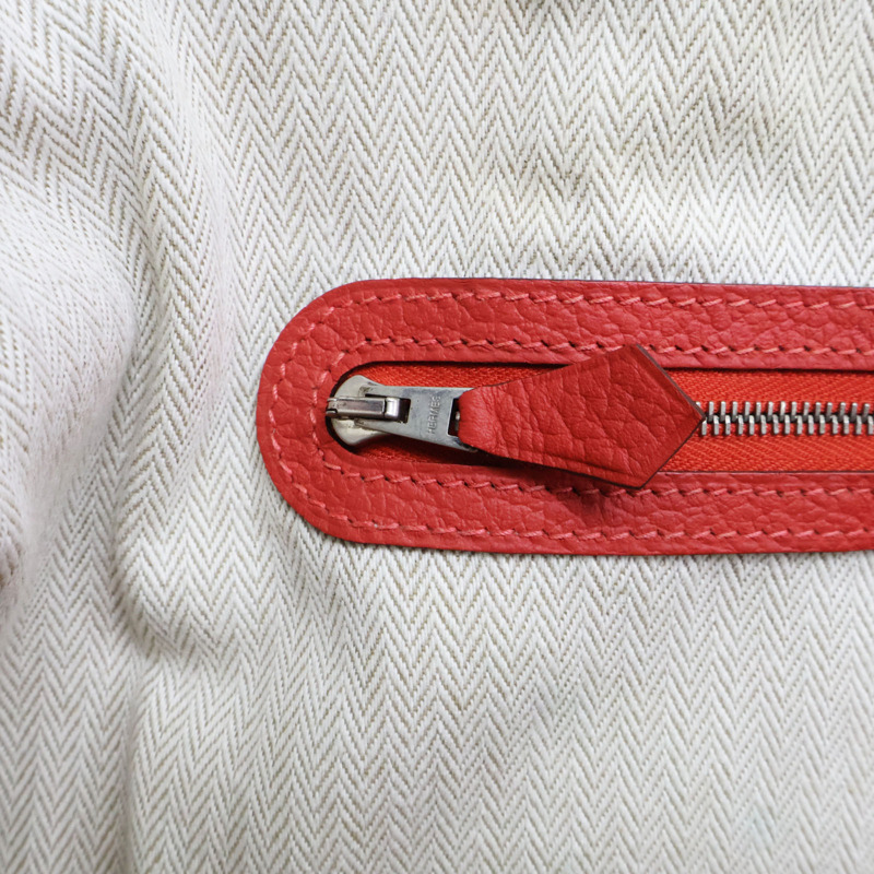 紅色 Negonda牛皮 Garden party 36 手提包 銀扣 R刻【HERMES 愛馬仕】-15