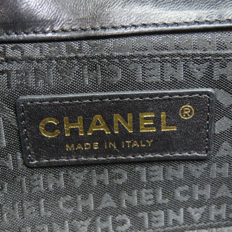 黑色 格紋 羊皮 Chocolate Bar 口蓋包 肩背包 (無卡)【CHANEL 香奈兒】-6