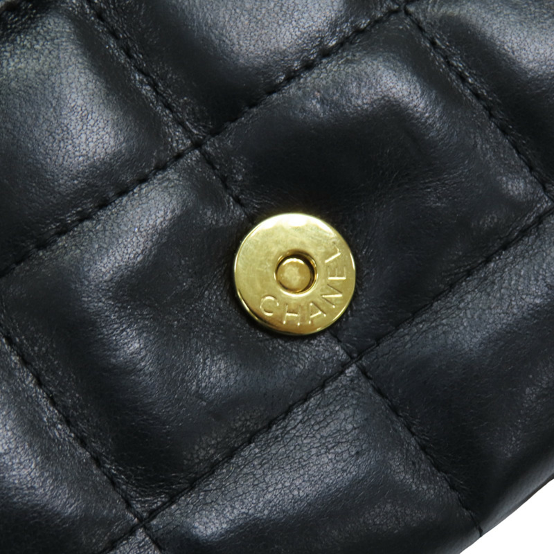 黑色 格紋 羊皮 Chocolate Bar 口蓋包 肩背包 (無卡)【CHANEL 香奈兒】-9