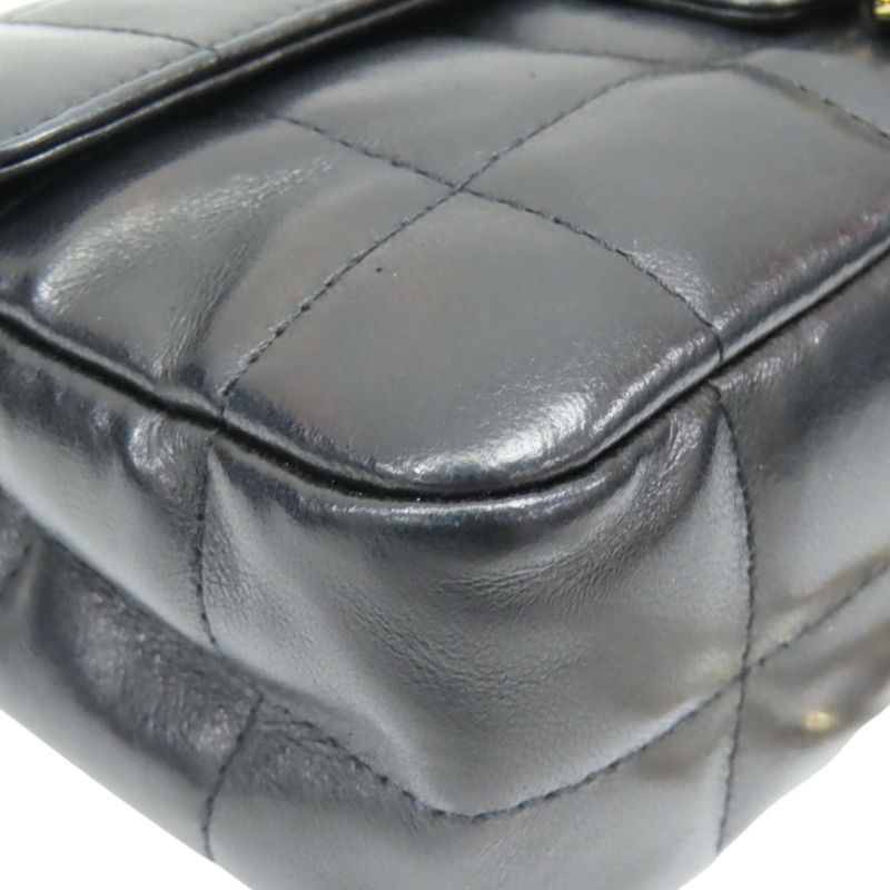 黑色 格紋 羊皮 Chocolate Bar 口蓋包 肩背包 (無卡)【CHANEL 香奈兒】-12